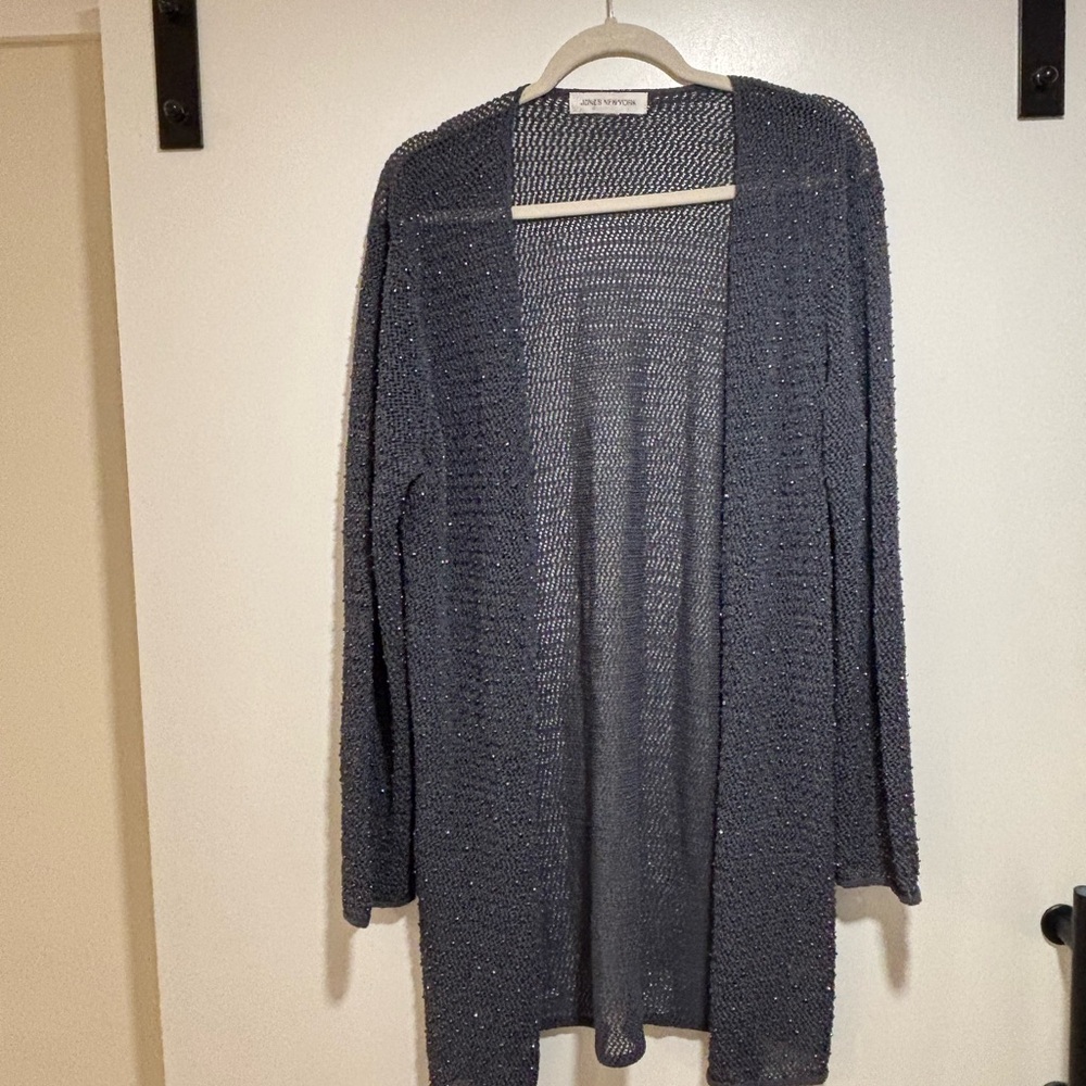 Jones New York Long Cardigan in "Tuileries" Blue